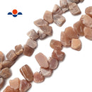 Peach Moonstone Irregular Matte Pebble Nugget Points Beads 20-25mm 15.5" Strand