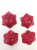 red bamboo hand carved coral flower pendant
