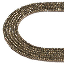 Pyrite Faceted Rondelle Beads Size 2x3mm 15.5'' Strand