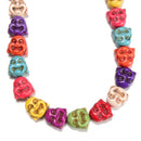 Multi-color Howlite Turquoise Double Sided Buddha Head 18x20mm 15.5'' Strand