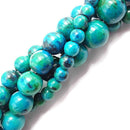 azurite smooth round beads