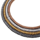 gray gold silver copper hematite matte faceted flat square beads