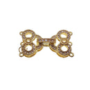 tri ring clasp gold plated copper with micro pave clear zircon
