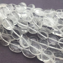 clear quartz smooth irregular flat oval beads