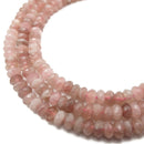 Natural Madagascar Rose Quartz Faceted Rondelle Beads 5x8mm 15.5" Strand