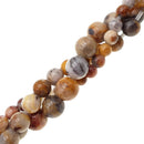 large hole crazy agate smooth round beads