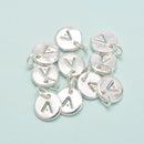 925 Sterling Silver Letter A to Z Pendant Charm Size 10mm Sold 3 Pcs Per Bag