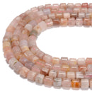 Natural Cherry Flower Sakura Agate Barrel Shape Beads Size 8x8mm 15.5'' Strand