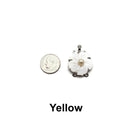 Flower Shell Clasp Connector w/Pearl Center White/Blue/Yellow 21x28mm Per Piece