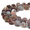 Natural Botswana Agate Prism Cut Double Point Beads Size 9x10mm 15.5'' Strand