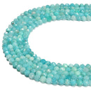 Natural Green Blue Amazonite Faceted Round Beads Size 5mm 15.5'' Strand