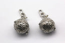 silver metal oil diffuser flower pendant round