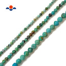 Natural Turquoise Faceted Round Beads 2mm 3mm 4mm 15.5" Strand