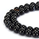 black Striped agate smooth round beads