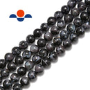 indigo gabbro smooth round beads