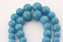 blue sponge quartz graduated smooth round beads