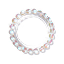 Clear Mystic Aura Glass Matte Bracelet Matte Round Size 8mm 10mm 7.5" Length