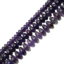 natural amethyst smooth rondelle beads