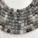 cloudy quartz matte round beads