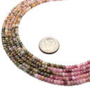 Multi Color Tourmaline Gradient Faceted Rondelle Beads 2x3mm 15.5" Strand