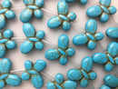 blue howlite turquoise butterfly shape beads