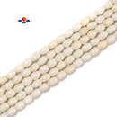 White Turquoise Rice Shape Beads Size 6x8mm 15.5'' Strand