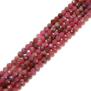 Natural Thulite Faceted Round Beads Size 2mm 3mm 4mm 6mm 15.5'' Strand