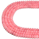 Chinese Pink Opal Faceted Rondelle Beads Size 4x6mm 15.5'' Strand