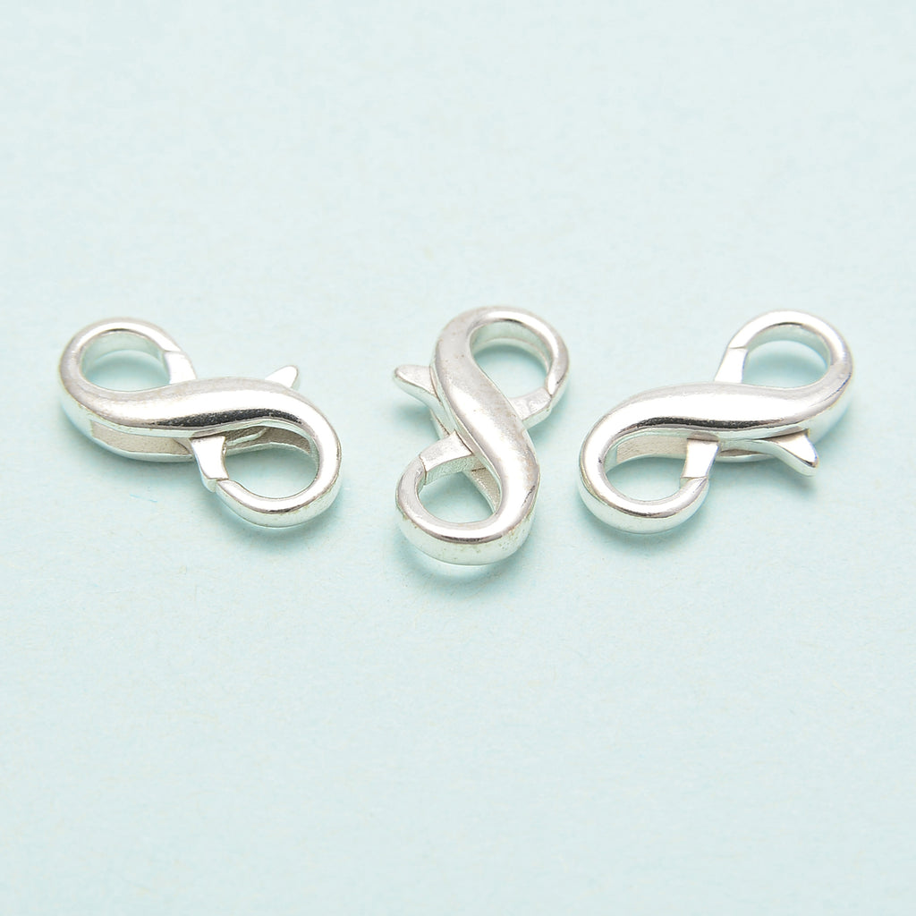 925 Sterling Silver Infinity Clasp Size 7.5x14mm 3 Pcs Per Bag