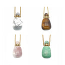 Natural Stone Essential Oil Necklace Perfume Smooth Bottle & Gold Chain 17x33mm