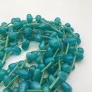 dyed aqua color quartz smooth teardrop beads