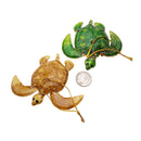 Cloisonne Christmas Tree Ornament Wiggling Sea Turtle Decoration 3" Inches Long
