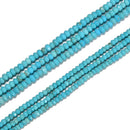 Blue Turquoise Faceted Rondelle Beads Size 2x3mm 3x4mm 15.5'' Strand