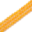 2.0mm Large Hole Citrine Smooth Round Beads Size 8mm 10mm 15.5" Strand