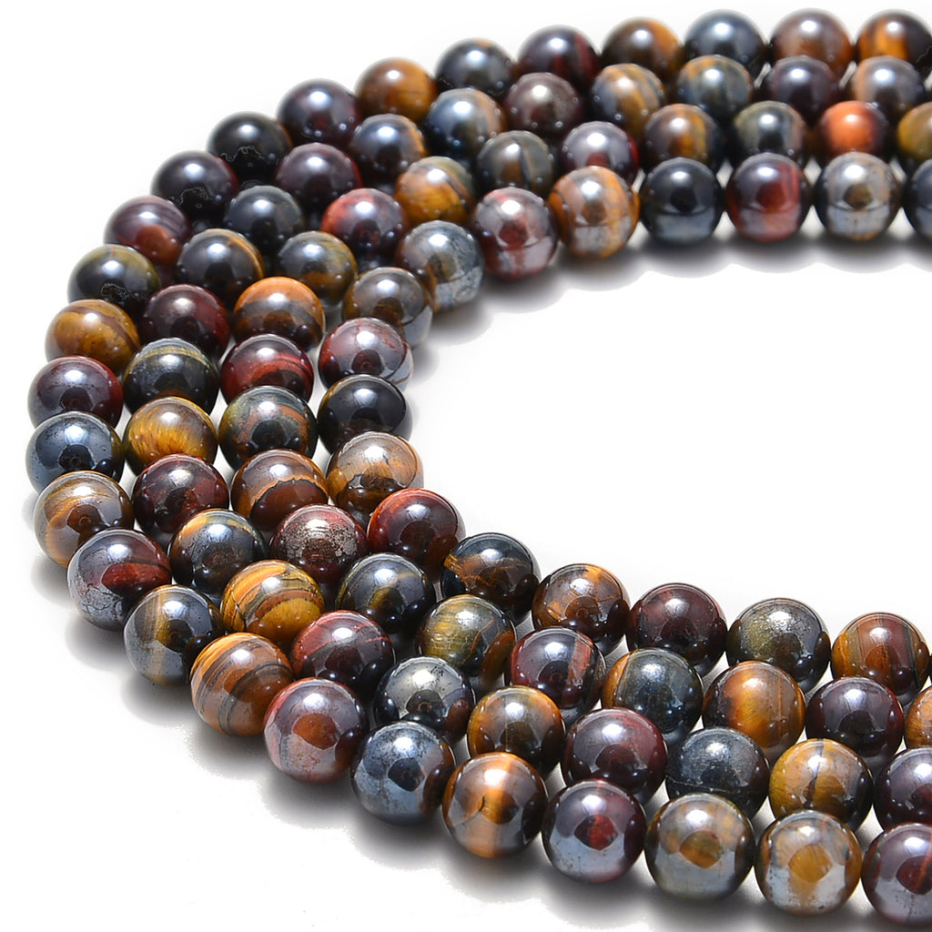 Coated Tiger Eye Coated Tiger Rainbow 4Mm Beads - americanbeadus