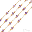 3mm Faceted Round Beads Multi Gemstone Chain One Meter Per Bag