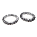 Gray Shell Pearl Bracelet Matte Round Size 8mm 10mm 7.5" Length 209#