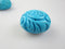 blue turquoise hand carved oval shape beads