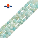 blue green amazonite smooth pebble nugget beads