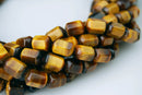 yellow Tiger's eye hexagon shape beads