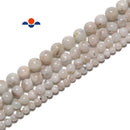 White Gray Moonstone Smooth Round Beads Size 6mm 8mm 10mm 12mm 15.5'' Strand