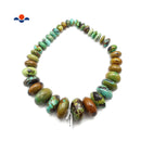 Natural Genuine Turquoise Jumbo Graduated Rondelle Beads 15-38mm 15.5" Strand KL