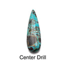 Chrysocolla Tear Drop Pendant Center/Side Drilled 12x60mm Sold By Piece