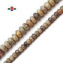 Natural Fossil Coral Faceted Rondelle Beads 4x6mm 6x10mm 15.5" Strand