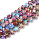 Purple Blue Galaxy Imperial Sea Sediment Jasper Smooth Round Beads 4mm 6mm 8mm 10mm 12mm 15.5" Strand