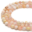 White Sakura Quartz Smooth Round Beads Size 8mm 9mm 10mm 15.5" Strand