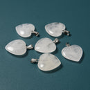 01 Natural Gemstone Heart Shape Charm Pendant Size 20mm 6PCS Per Bag Sold by Bag