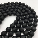 black onyx matte big faceted round beads