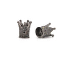 Black Cubic Zirconia Micro Pave King Crown Charm Beads Size 8x12mm 5PCS/Bag