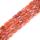 Natural Red Botswana Agate Cylinder Tube Beads Size 8x12mm 15.5'' Strand